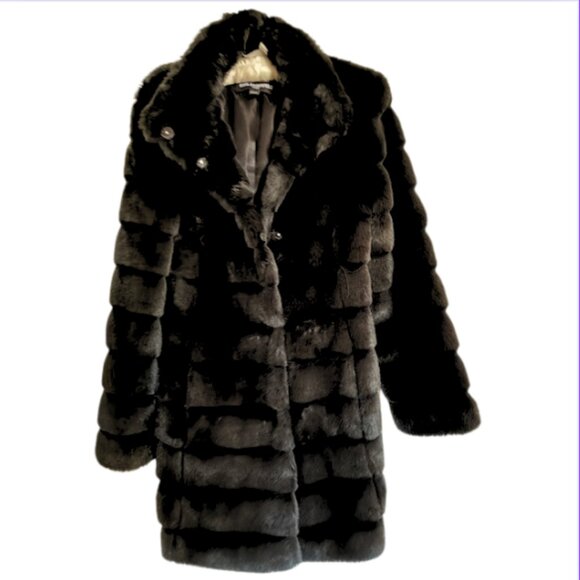 Karl Lagerfeld Jackets & Blazers - Karl Lagerfeld Paris Black Faux Fur Coat SM